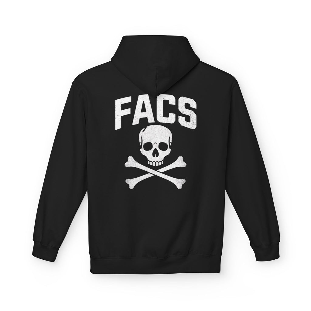 Crafty Skull Hoodie — Retro 'Crafty' Chest Logo with Faded Skull & Crossbones Back