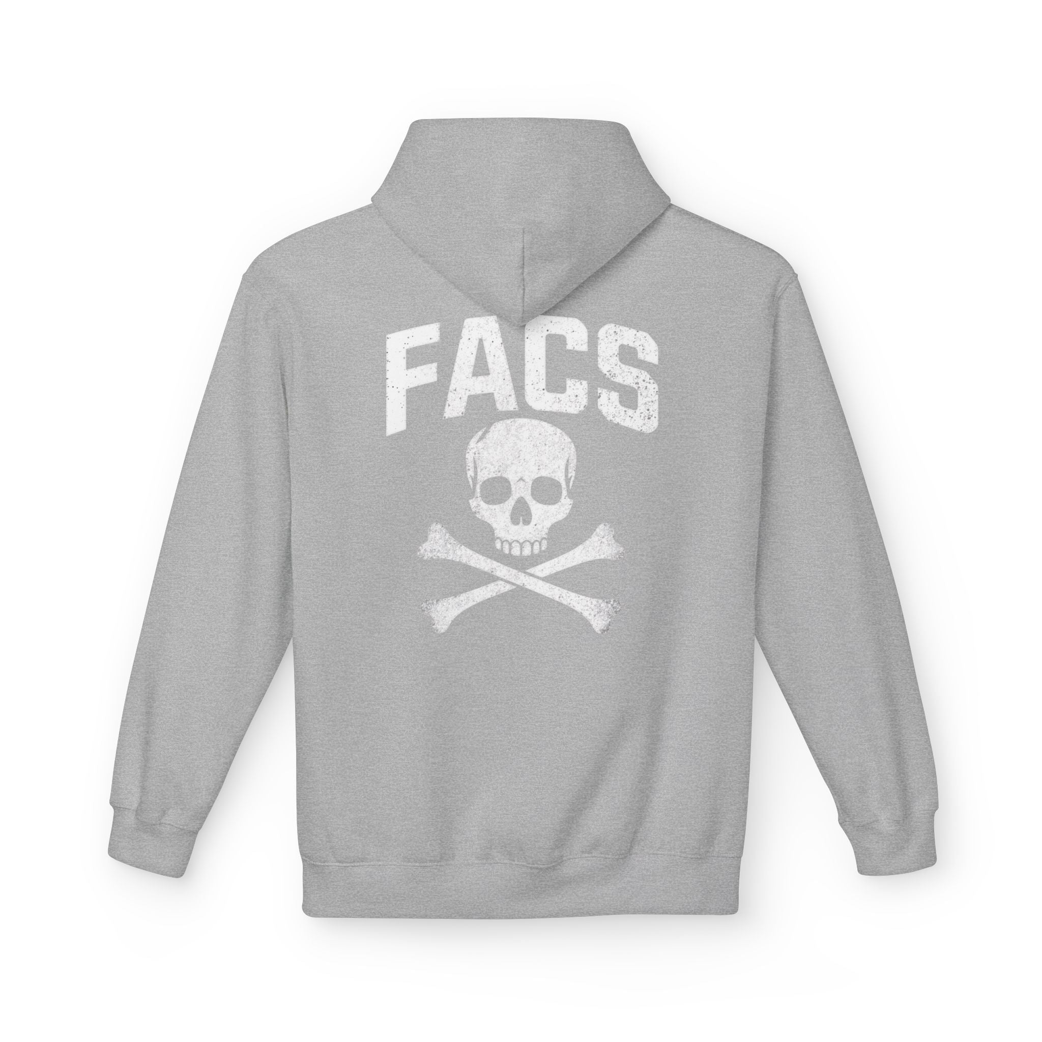 Crafty Skull Hoodie — Retro 'Crafty' Chest Logo with Faded Skull & Crossbones Back